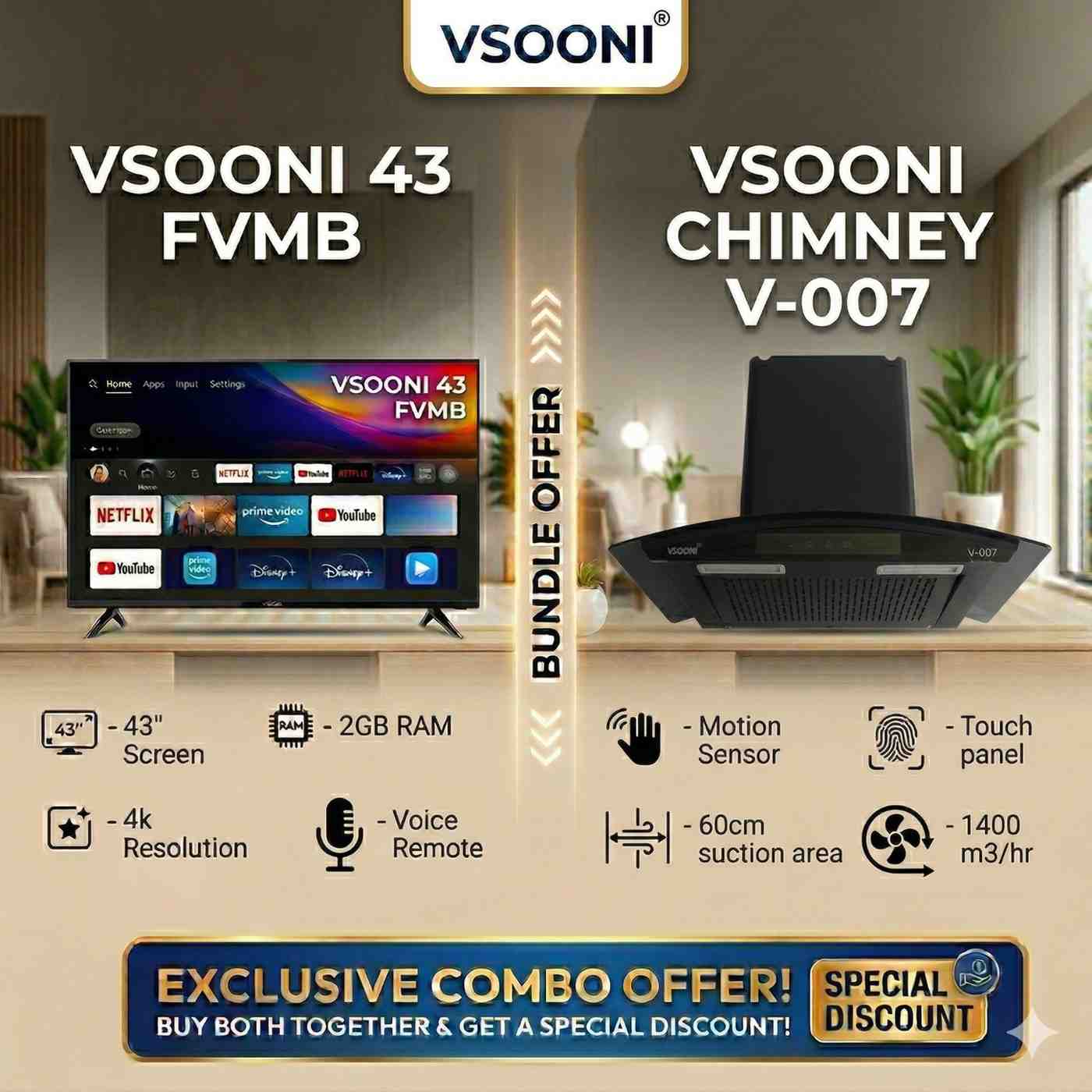 COMBO 43 FVMB+V007 (VSOONI LED+CHIMENY COMBO)